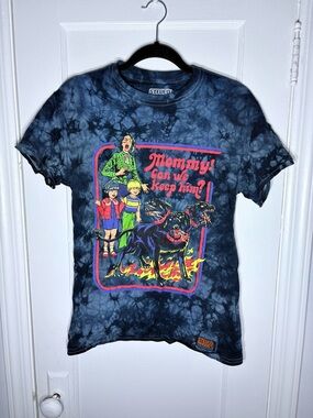 Steven Rhodes Tie-Dye Graphic Tee - Blue & Black Patch